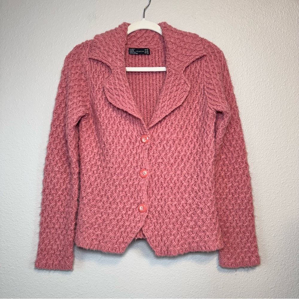 Zara Blazer Chunky Knit Cardigan